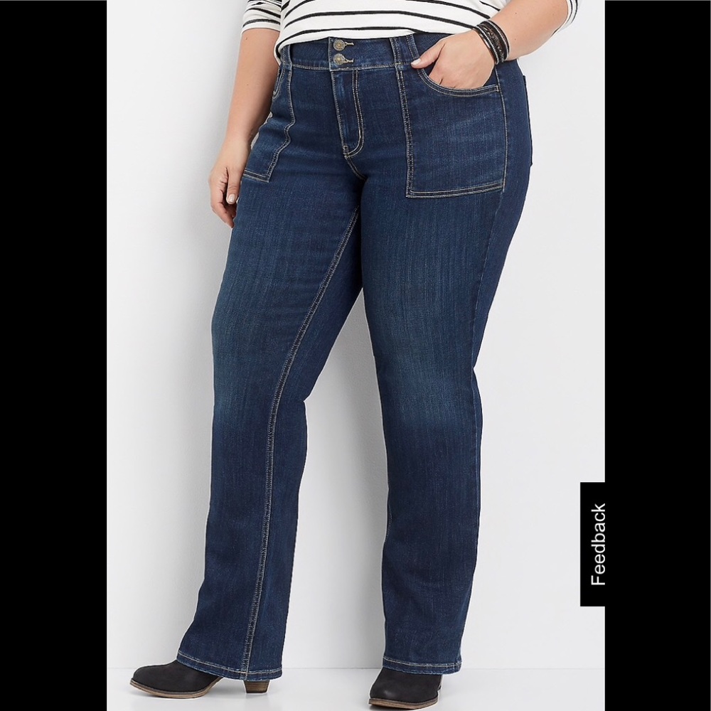 Maurices Brand dark wash utility pocket jeans